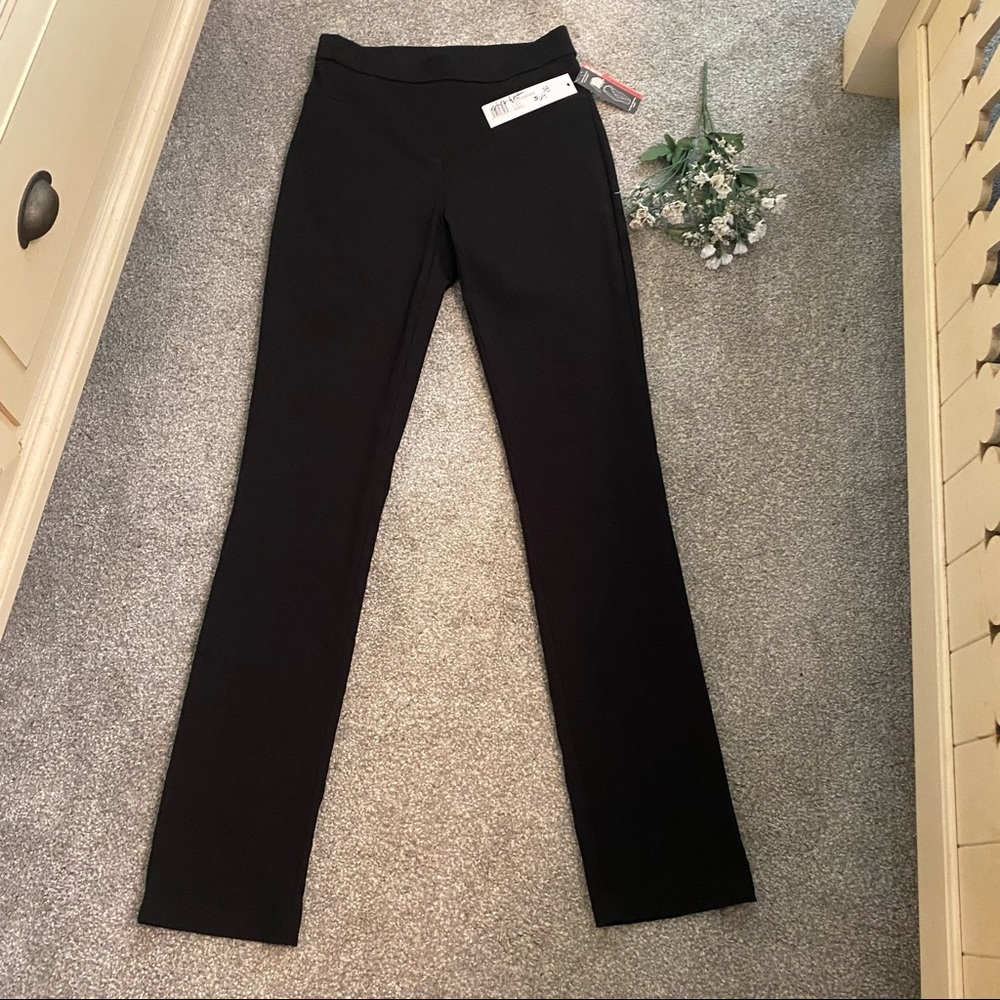 Tribal straight leg w subtle, slimming ribbing pant!
